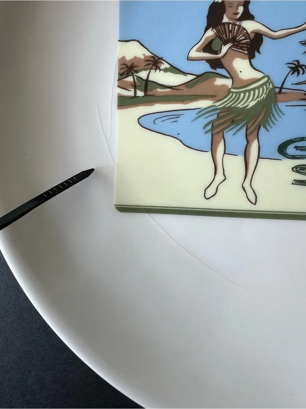 Pottery Barn Set of 2 Aloha Girls Cocktail Recipe Plates 8